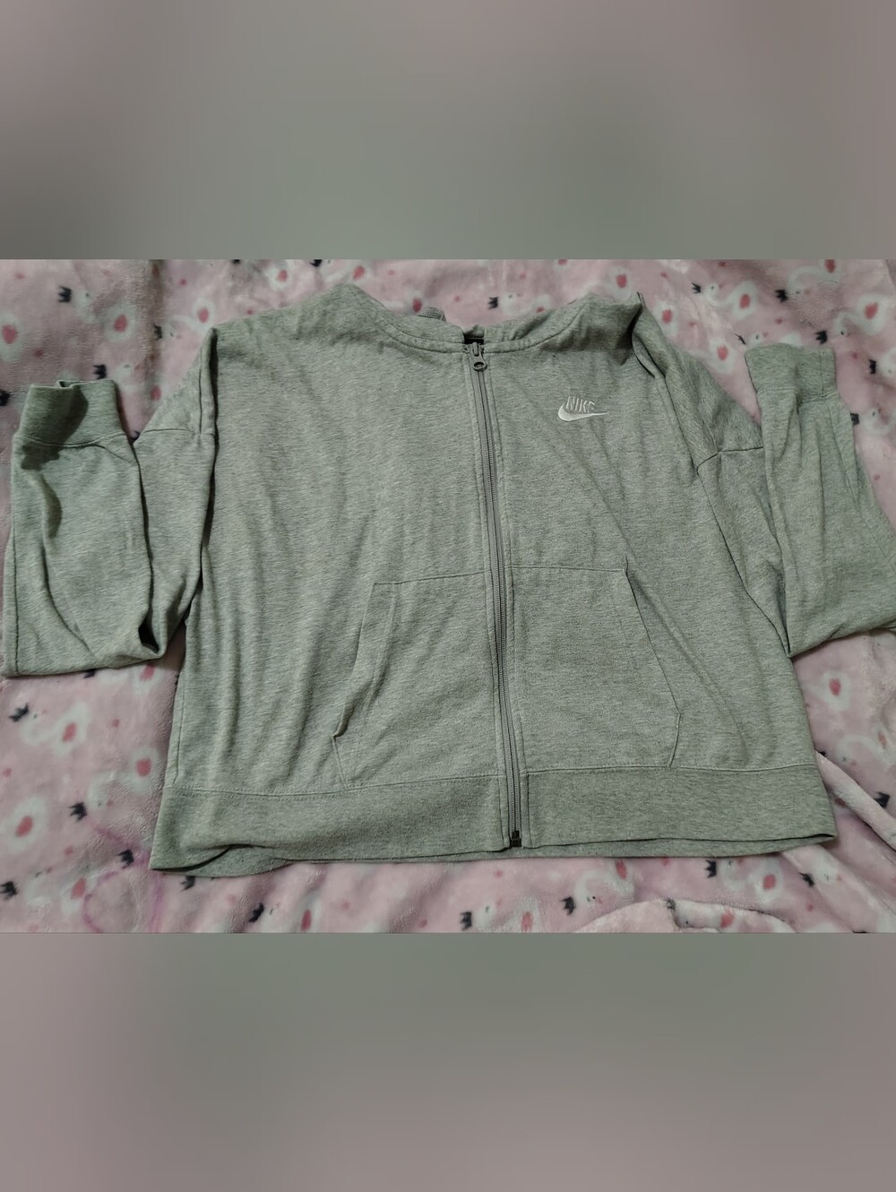 Nike Women’s Light Grey Full-Zip Hoodie Jacket
